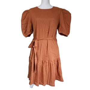 NWT Jessakae Tie Front Puff Sleeve Dress